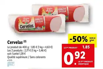 Lidl Cervelas offre