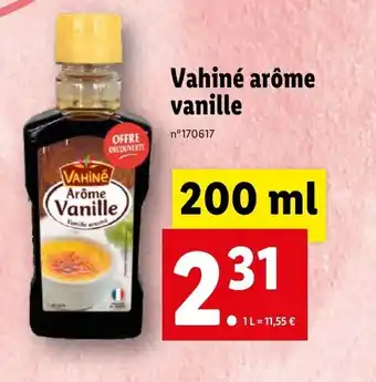 Lidl Vahiné arôme vanille offre
