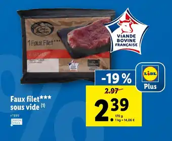 Lidl Faux filet sous vide offre