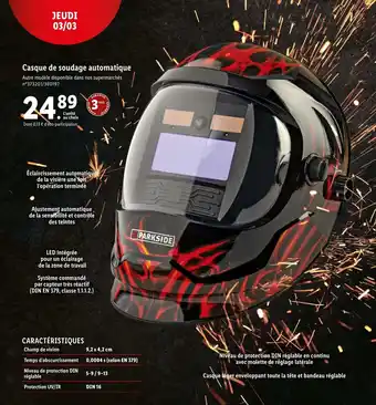 Lidl Casque de soudage automatique offre