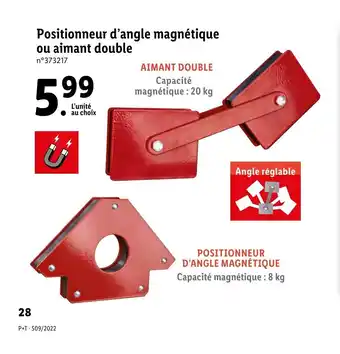 Lidl Positionneur d'angle magnétique ou aimant double offre
