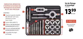Lidl Set de filetage et taraudage offre