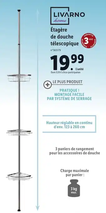 Lidl Étagère de douche télescopique offre