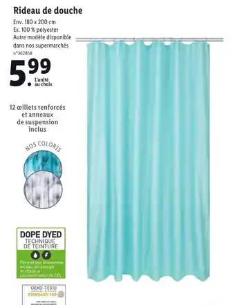 Lidl Rideau de douche offre
