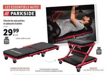 Lidl Chariot de mécanicien et tabouret d'atelier offre