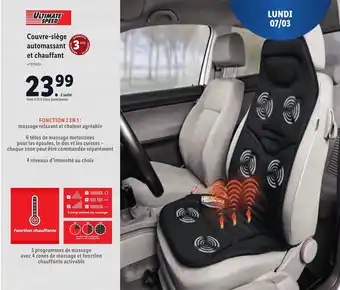 Lidl Couvre-siège automassant et chauffant offre
