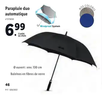 Lidl Parapluie duo automatique offre