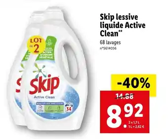 Skip lessive liquide active clean