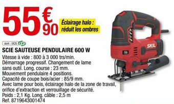 Brico Dépôt Scie sauteuse pendulaire 600 W offre