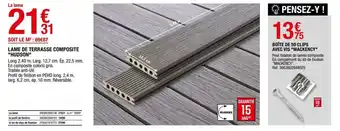 Brico Dépôt Lame de terrasse composite "hudson" offre