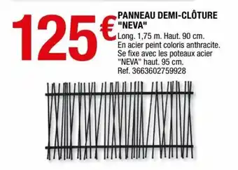 Brico Dépôt Panneau demi-clôture "neva" offre