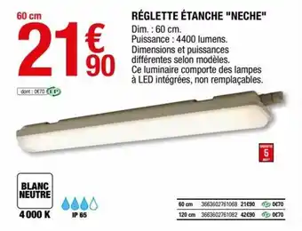 Brico Dépôt Réglette étanche "neche" offre