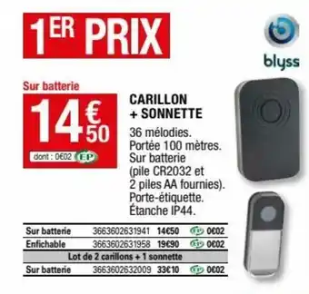 Brico Dépôt Carillon + sonnette offre