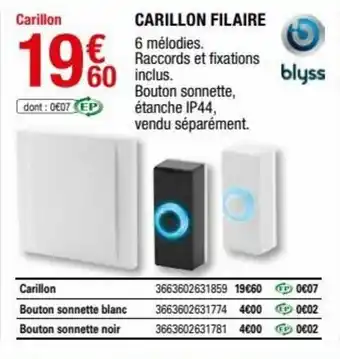 Brico Dépôt Carillon filaire offre