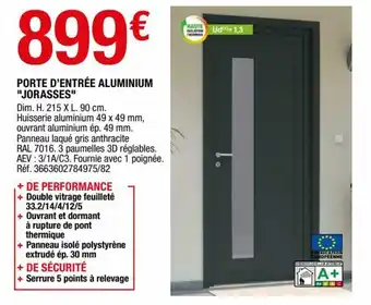 Brico Dépôt Porte d'entrée aluminium "jorasses" offre