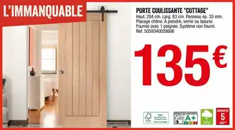 Brico Dépôt Porte coulissante "cottage" offre