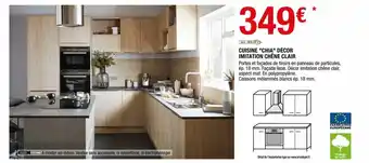 Brico Dépôt Cuisine "chia" décor imitation chêne clair offre