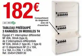 Brico Dépôt Tableau prééquipé 2 rangées 39 modules T4 offre