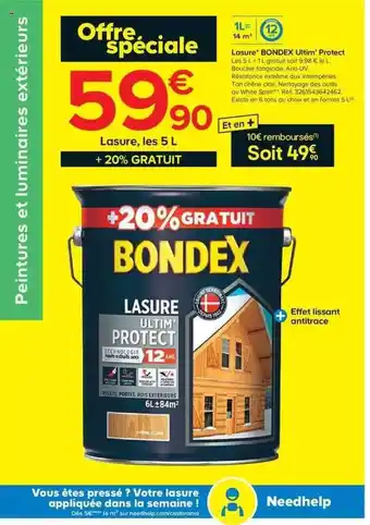 Castorama Lasure Bondex Ultim'protect offre