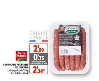 Coccimarket 6 Chipolatas Aux Herbes Belle France offre