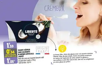 Coccimarket Yaourt Crémeux Sans Colorants Ni Arômes Artificiels Liberté offre
