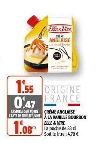 Coccimarket Crème Anglaise à La Vanille Bourbon Elle & Vire offre