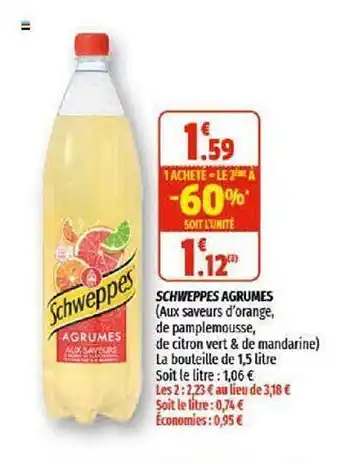 Coccinelle Express Schweppes Agrume 1 Acheté = Le 2ème à -60% offre