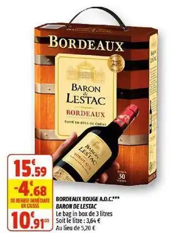 Coccinelle Express Bordeaux Rouge A.o.c. Baron De Lestac offre