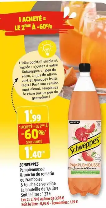 Coccinelle Express Schweppes 1 Acheté = Le 2ème à -60% offre