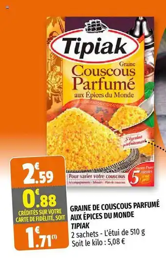 Coccinelle Supermarché Graine De Couscous Parfumé Aux épices Du Monde Tipiak offre