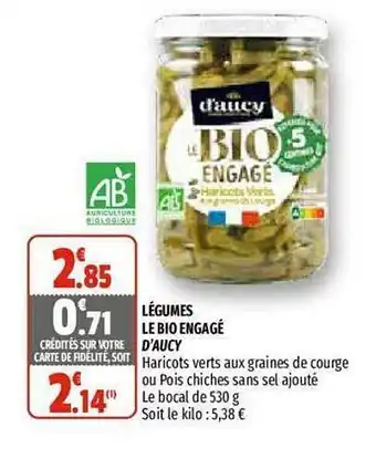 Coccinelle Supermarché Légumes Le Bio Engagé D'aucy offre