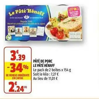 Coccinelle Supermarché Pâté De Porc Le Pâté Hénaff offre