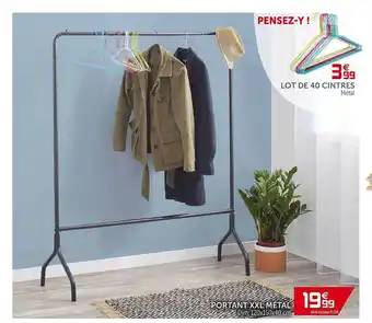 Gifi Lot De 40 Cintres Portant Xxl Metal offre