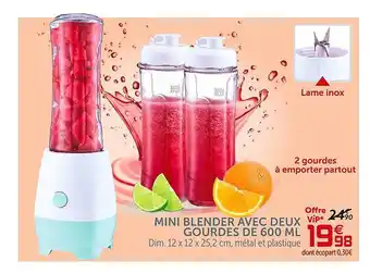 Gifi Mini Blender Avec Deux Gourdes De 600 Ml offre