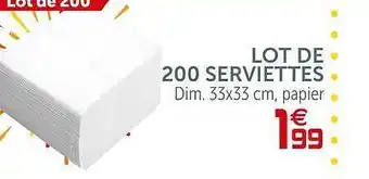 Lot De 200 Serviettes