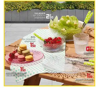 Gifi Saladier Assiette Dessert Gobelet Assiette Plate offre