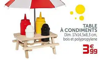 Gifi Table à Condiments offre