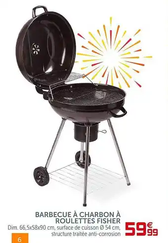 Gifi Barbecue à Charbon à Roulettes Fisher offre