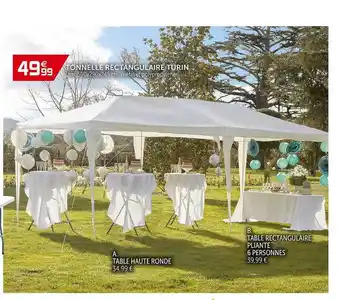 Gifi Table Haute Ronde Table Rectangulaire Pliante 6 Personnes offre