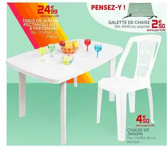 Gifi Table De Jardin Rectangulaire 6 Personnes Galette De Chaise Chaise De Jardin offre