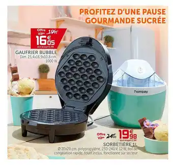 Gifi Gaufrier Bubble Sorbetière 1l offre