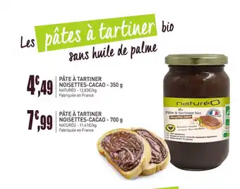 naturéO Pate A Tartiner Noisettes Cacao 350 G Of 700 G Natureo offre