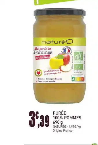 naturéO Puree 100% Pommes 690 G Natureo offre