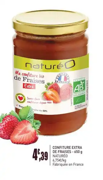naturéO Confiture Extra De Fraises 650 G Natureo offre