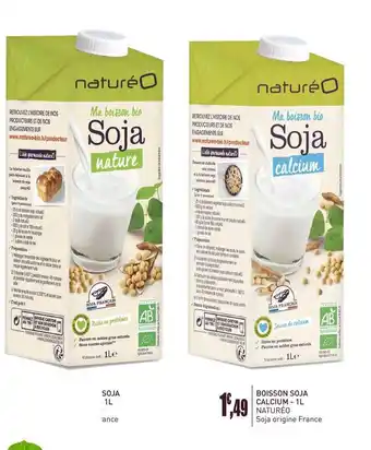 naturéO Boisson Soja Calcium 1l Natureo offre