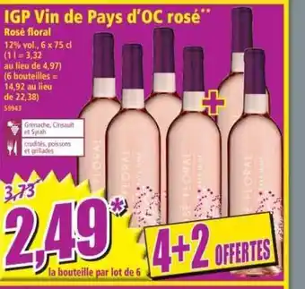 Norma Igp Vin De Pays D'oc Rosé 4+2 Offertes offre