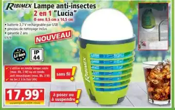 Norma Ribimex Lampe Anti-insectes 2 En 1 offre