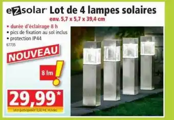 Norma Ezsolar Lot De 4 Lampes Solaires offre