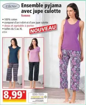 Norma Elle'nor Ensemble Pyjama Avec Jupe Culotte Femme offre