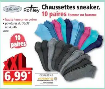 Norma Elle'nor Ronley Chaussetttes Sneaker 10 Paires Femme Ou Homme offre